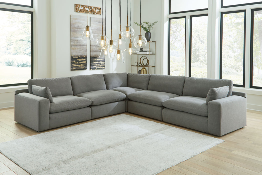 Elyza - Smoke - Corner Chairs 5 Pc Sectional