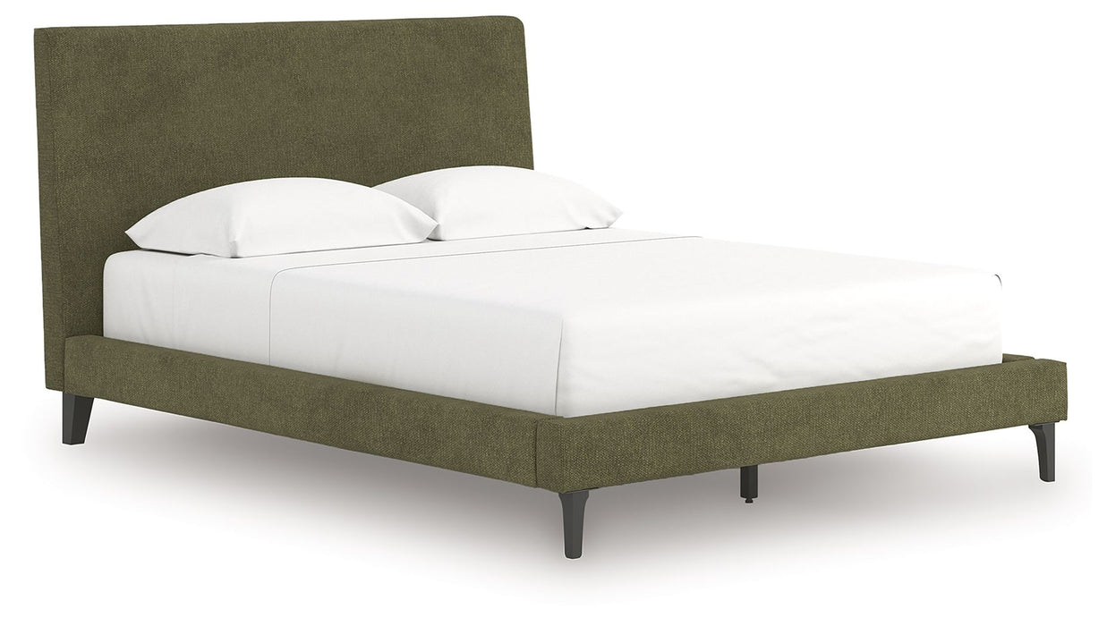 Chirason - Queen Upholstered Bed With Roll Slats - Sage Green