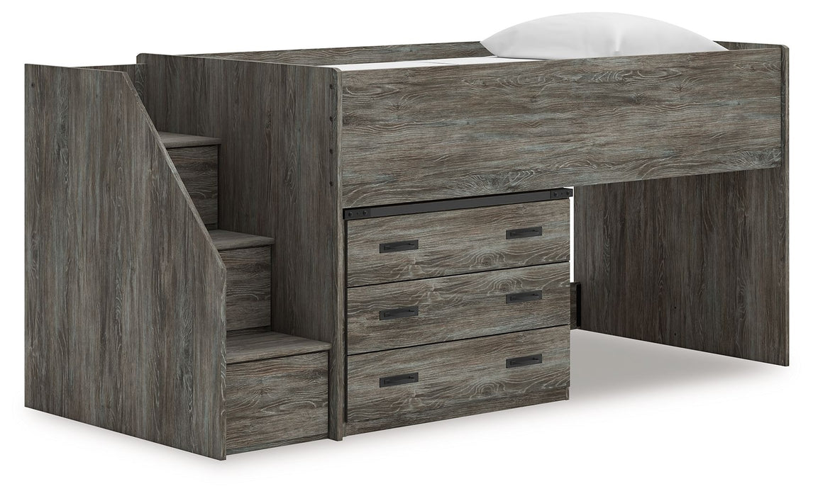 Frandern - Twin Loft Bed With Drawer Storage - Gray