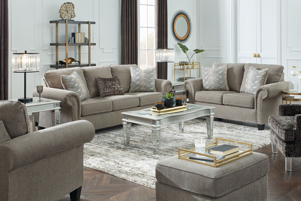Shewsbury - Pewter - 4 Pc. - Sofa, Loveseat, Chair, Ottoman