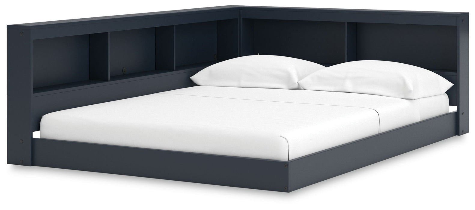 Simmenfort - Full Bookcase Storage Bed - Navy Blue