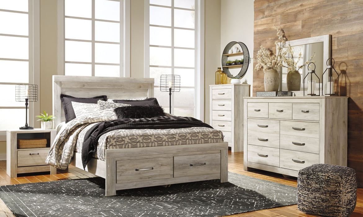 Bellaby - 8 Pc. - Dresser, Mirror, Queen Platform Bed with 2 Storage Drawers, 2 Nightstands - Whitewash