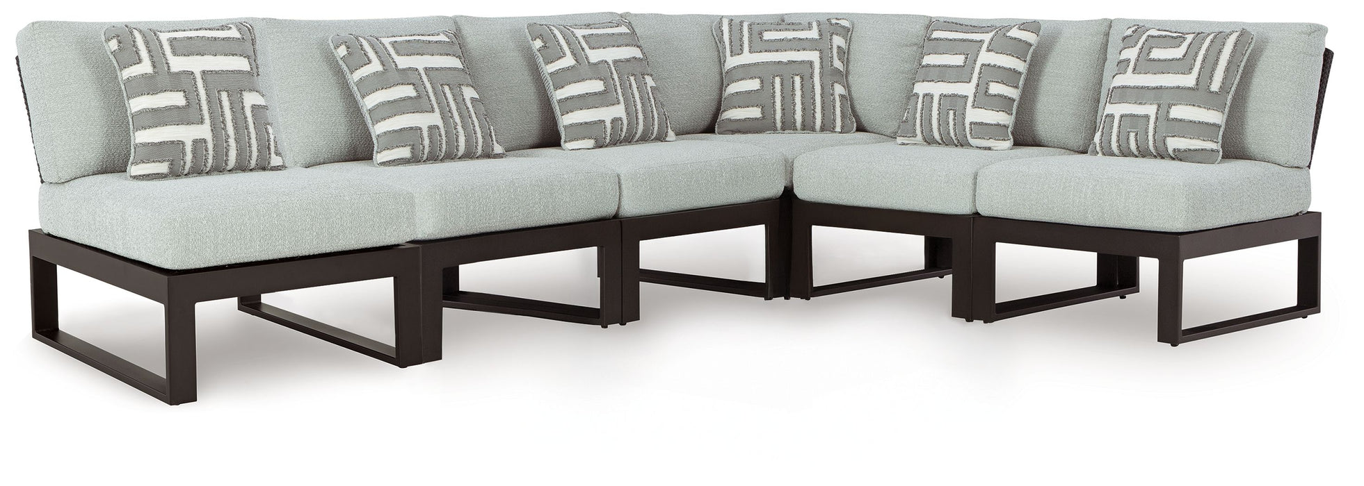 Beachloft - 6-Piece Outdoor Sectional - Black / Gray