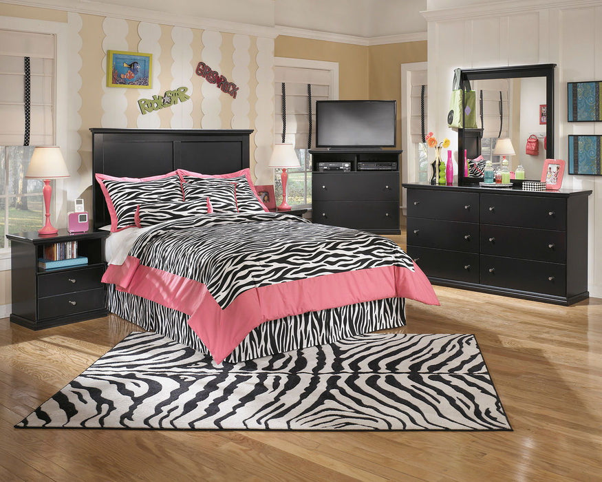 Maribel - Black - 3 Pc. - Dresser, Mirror, Full Panel Headboard