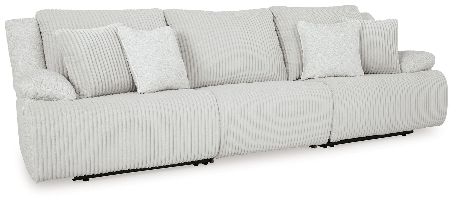 Top Tier - 3-Piece Sectional Sofa With RAF And LAF Recliner - Alloy