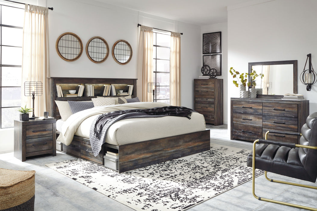 Drystan - King Bookcase Bed With 4 Storage Drawers - 10 Pc. - Dresser, Mirror, Chest, King Bed, 2 Nightstands - Multi