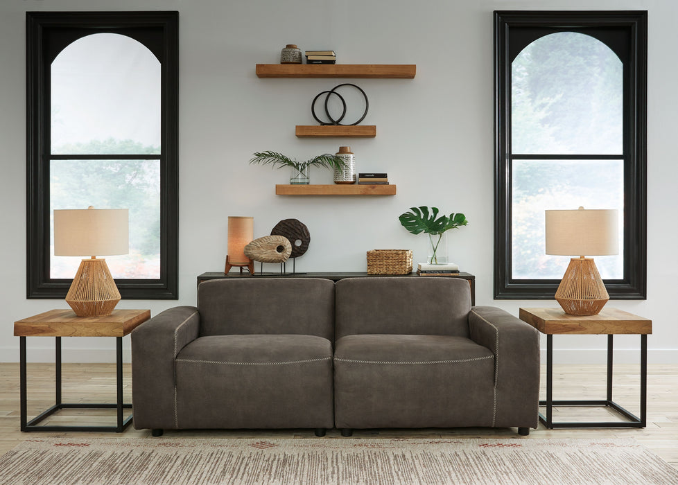 Allena - Gunmetal - Loveseat 2 Pc Sectional
