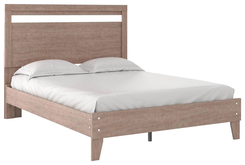 Flannia - Gray - Queen Panel Platform Bed