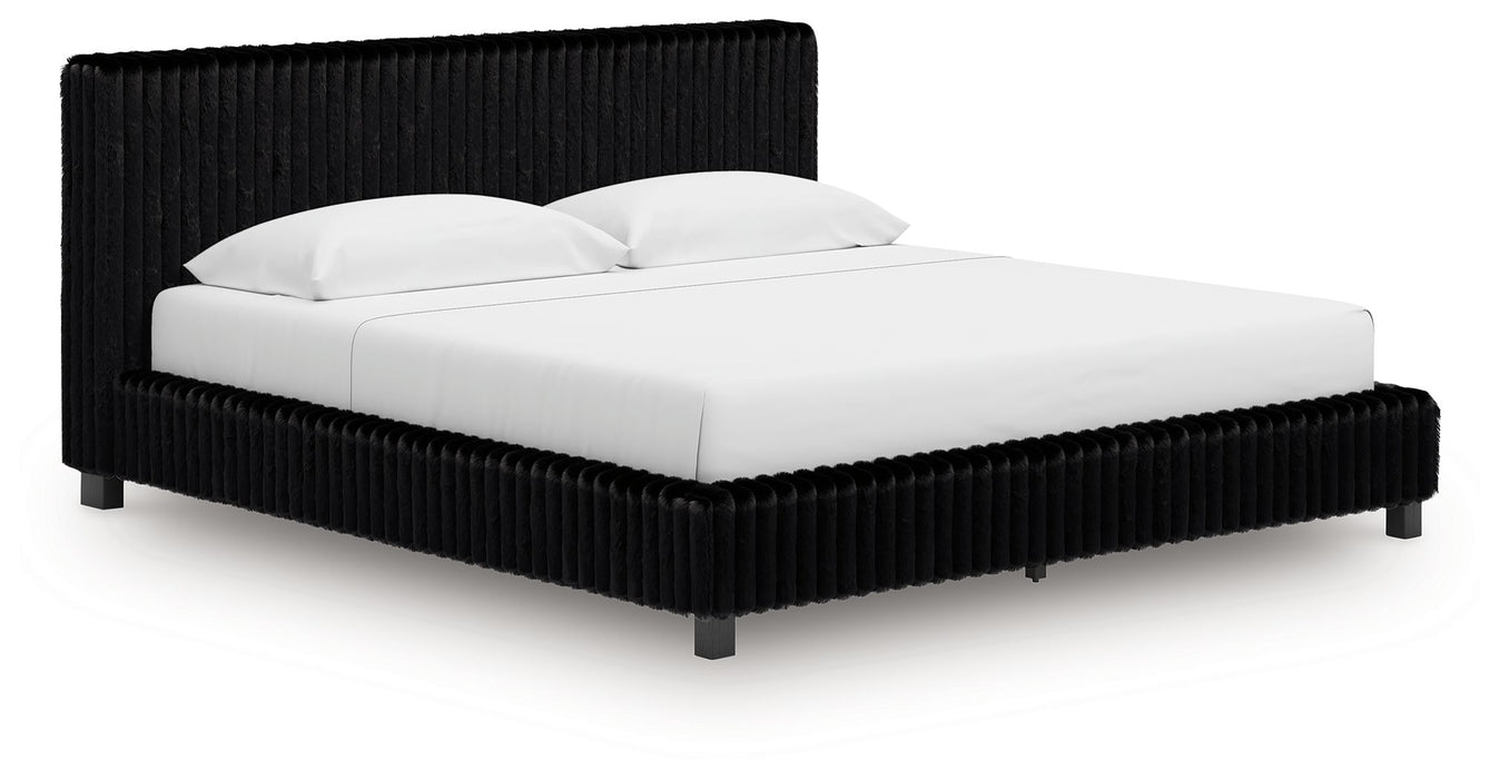 Zuraleus - King Upholstered Bed - Black