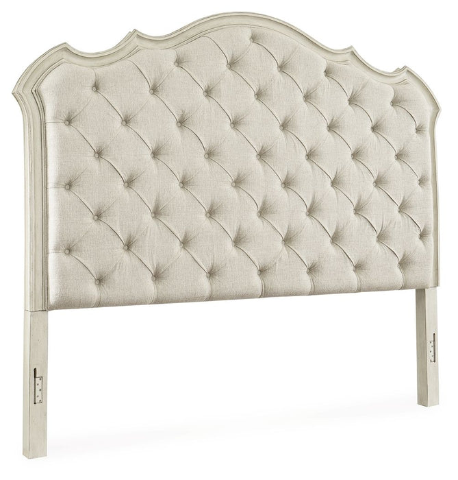 Arlendyne - Queen Upholstered Panel Headboard - Antique White