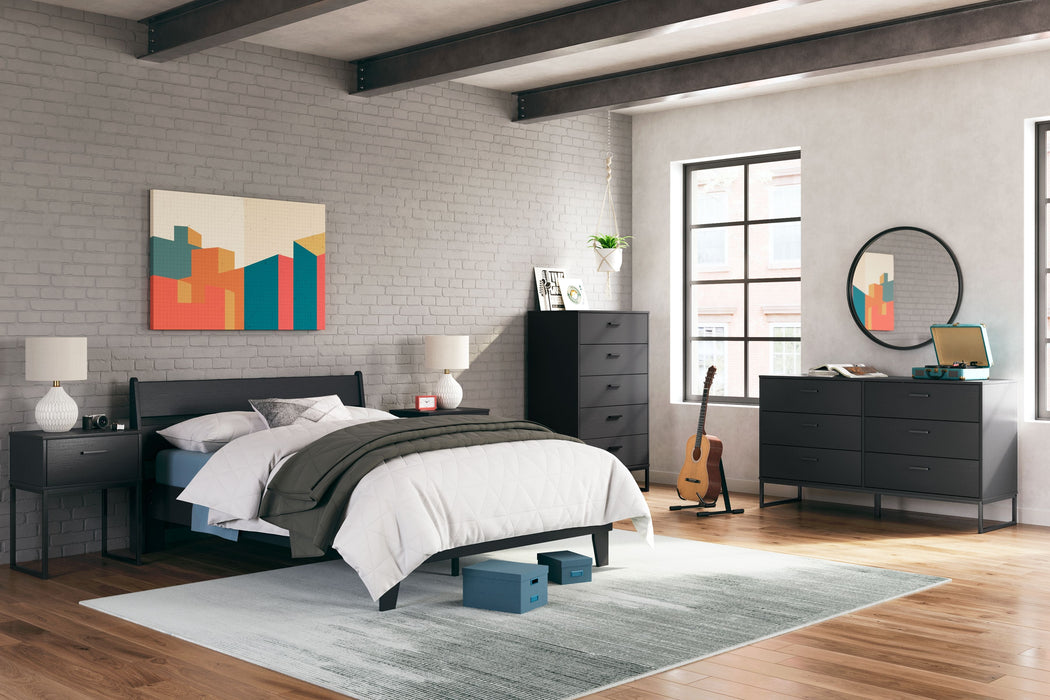Socalle - 5 Pc. - Dresser, Full Panel Platform Bed, 2 Nightstands - Black