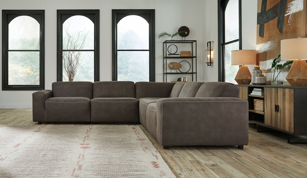 Allena - Gunmetal - Corner Chairs 5 Pc Sectional