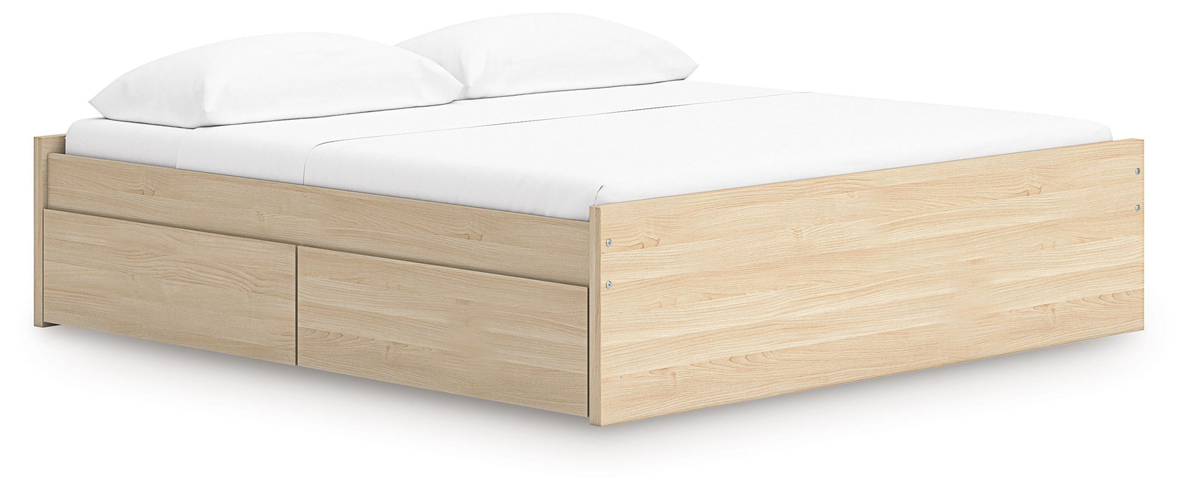 Onita - King Platform Bed With 2 Side Storage - Natural