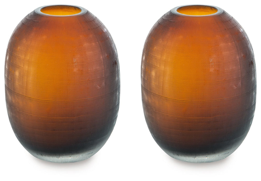 Embersen - Vase (Set of 2) 7.75" - Amber