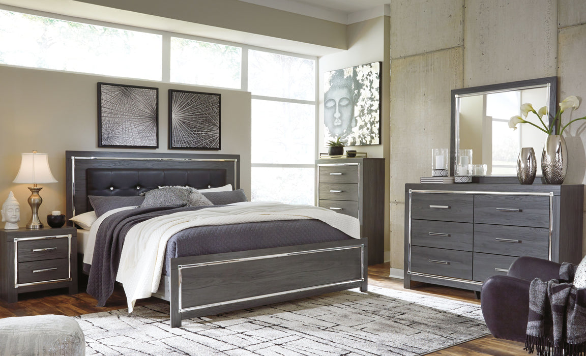 Lodanna - 8 Pc. - Dresser, Mirror, Queen Panel Bed With Roll Slats, 2 Nightstands - Gray