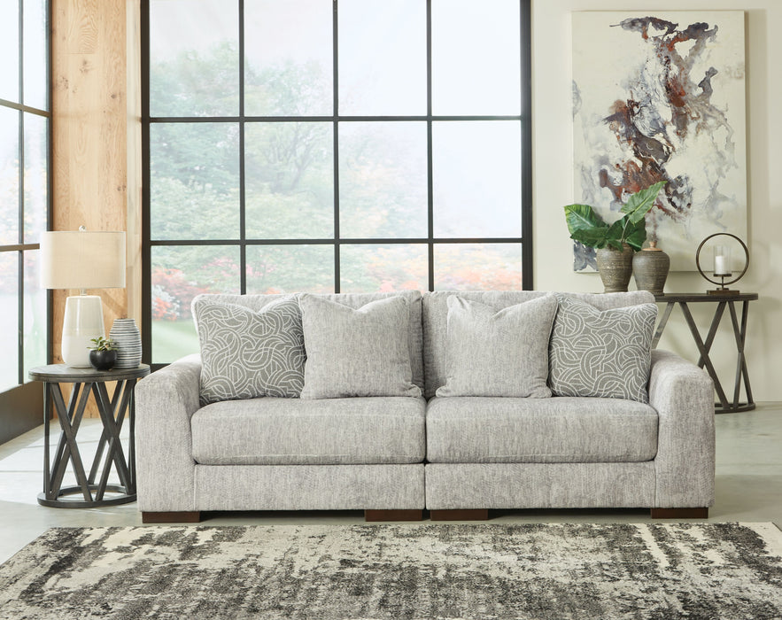 Regent Park - Loveseat 2 Pc Sectional - Pewter