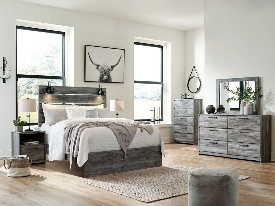 Baystorm - Gray - 5 Pc. - Dresser, Mirror, Queen Panel Bed
