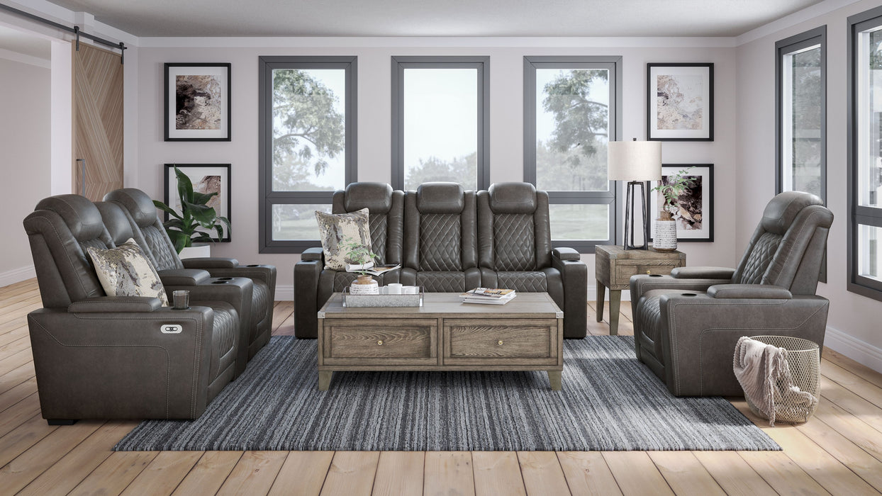 Hyllmont - Gray - 3 Pc. - Power Sofa, Loveseat, Recliner