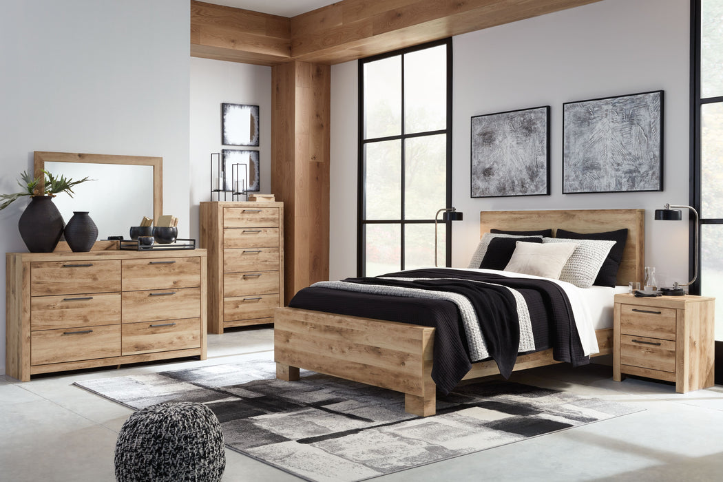 Hyanna - 6 Pc. - Dresser, Mirror, Chest, King Panel Bed - Tan