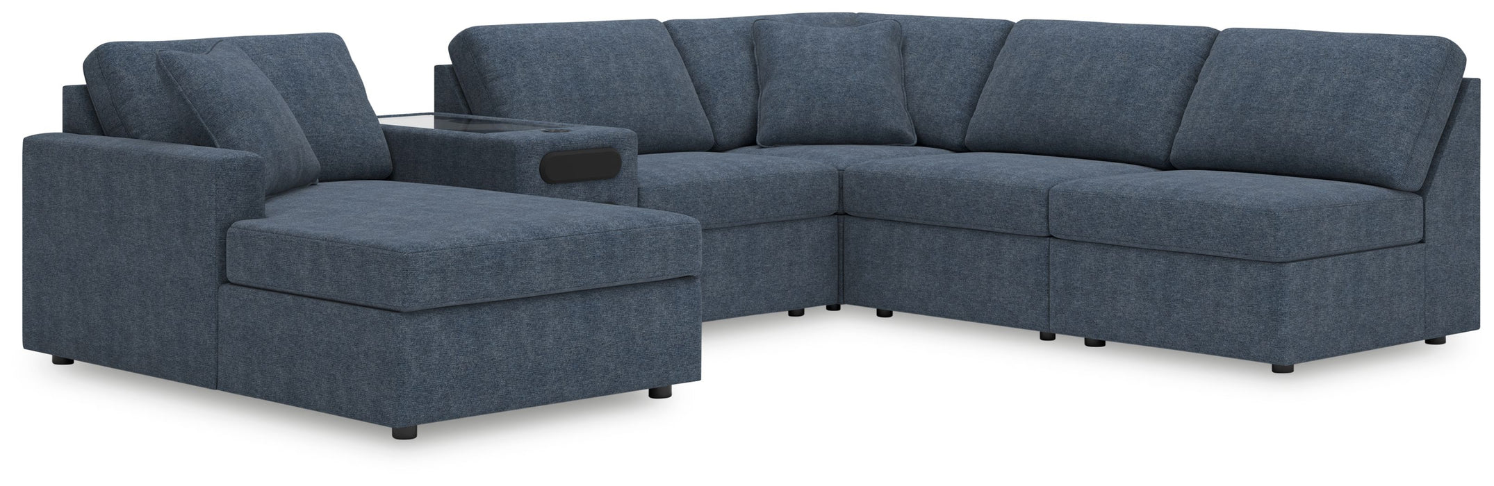 Modmax - 6-Piece Sectional With Laf Corner Chaise And Audio System Console - Ink