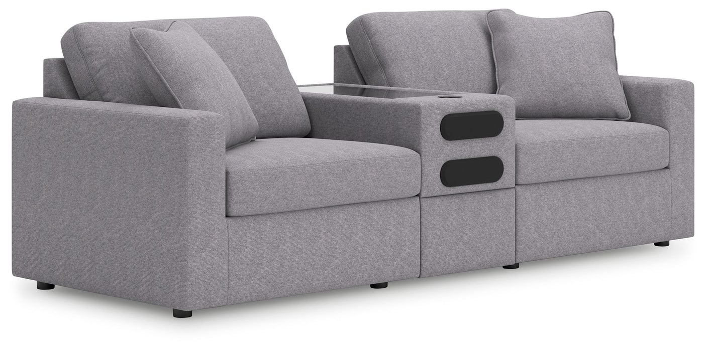 Modmax - 3-Piece Sectional With Audio System Console - Granite