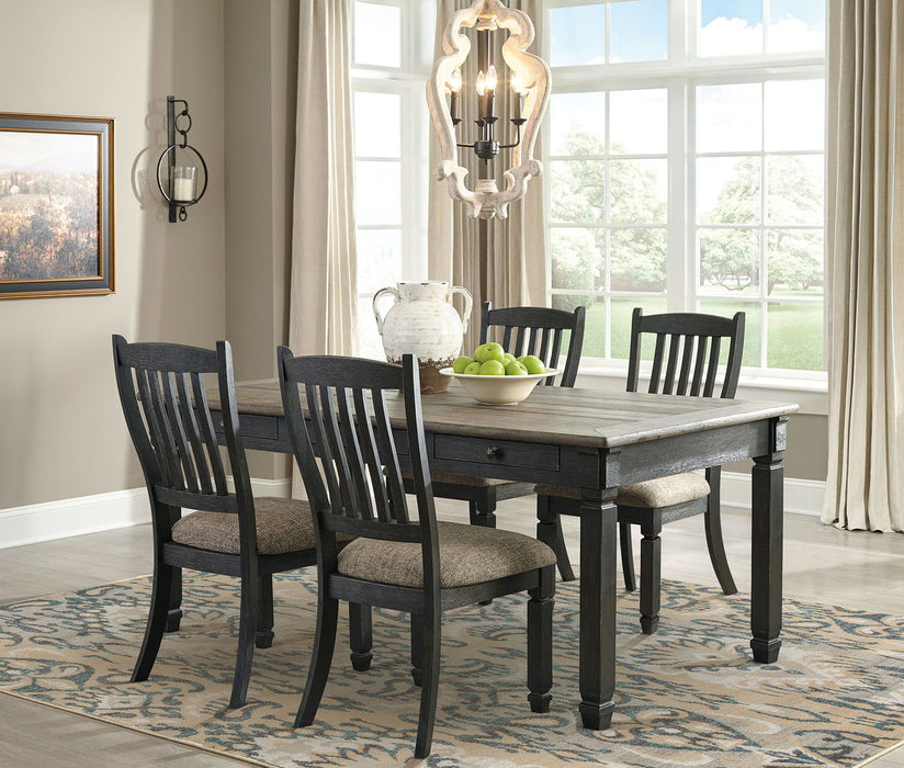 Tyler Creek - Dark Gray - 5 Pc. - Dining Room Table, 4 Side Chairs