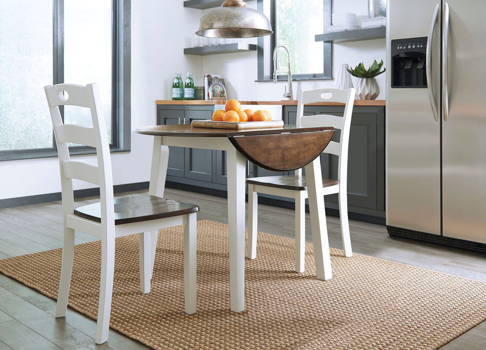 Woodanville - 3 Pc. - Drop Leaf Table, 2 Side Chairs - Cream / Brown