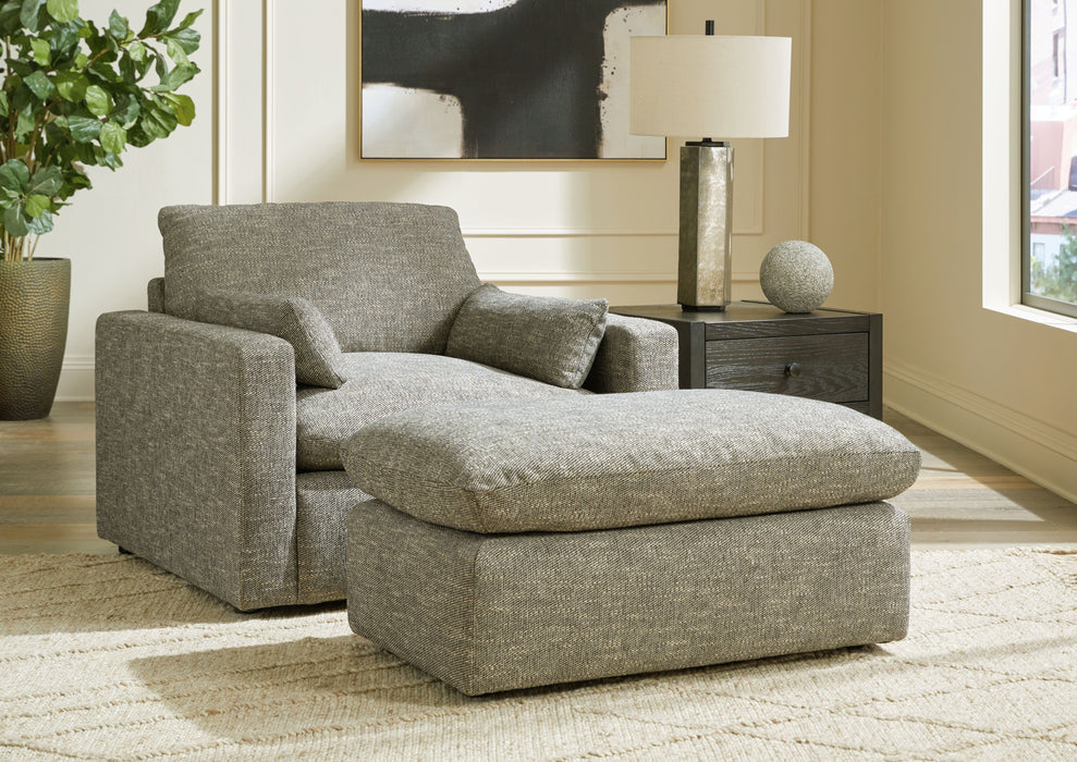 Dramatic - 2 Pc. - Chair And A Half, Ottoman - Granite