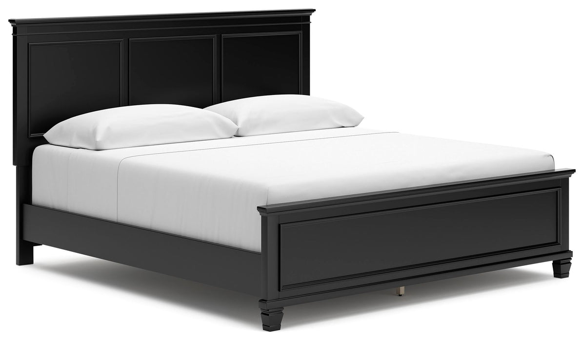 Lanolee - Black - King Panel Bed